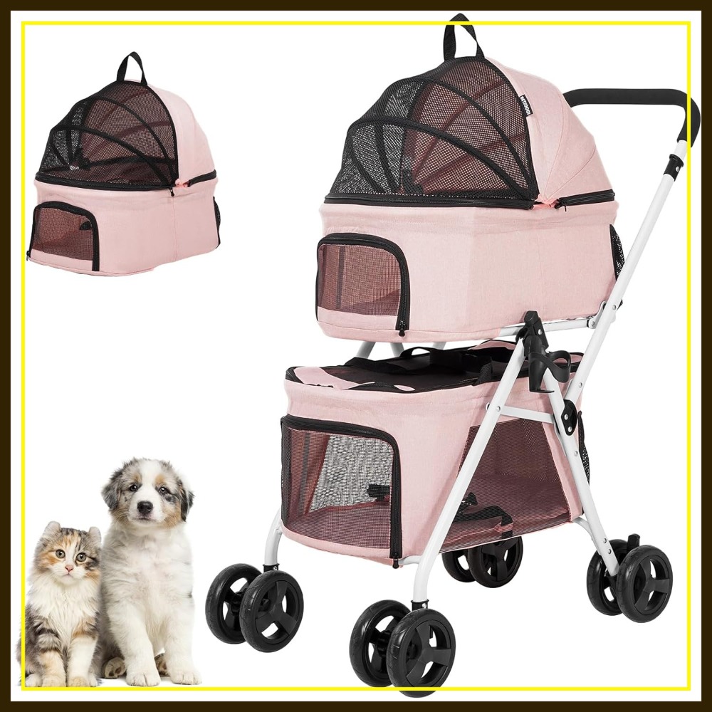 Pet Stroller Carrier - Double Dog Stroller with 2 Detachable