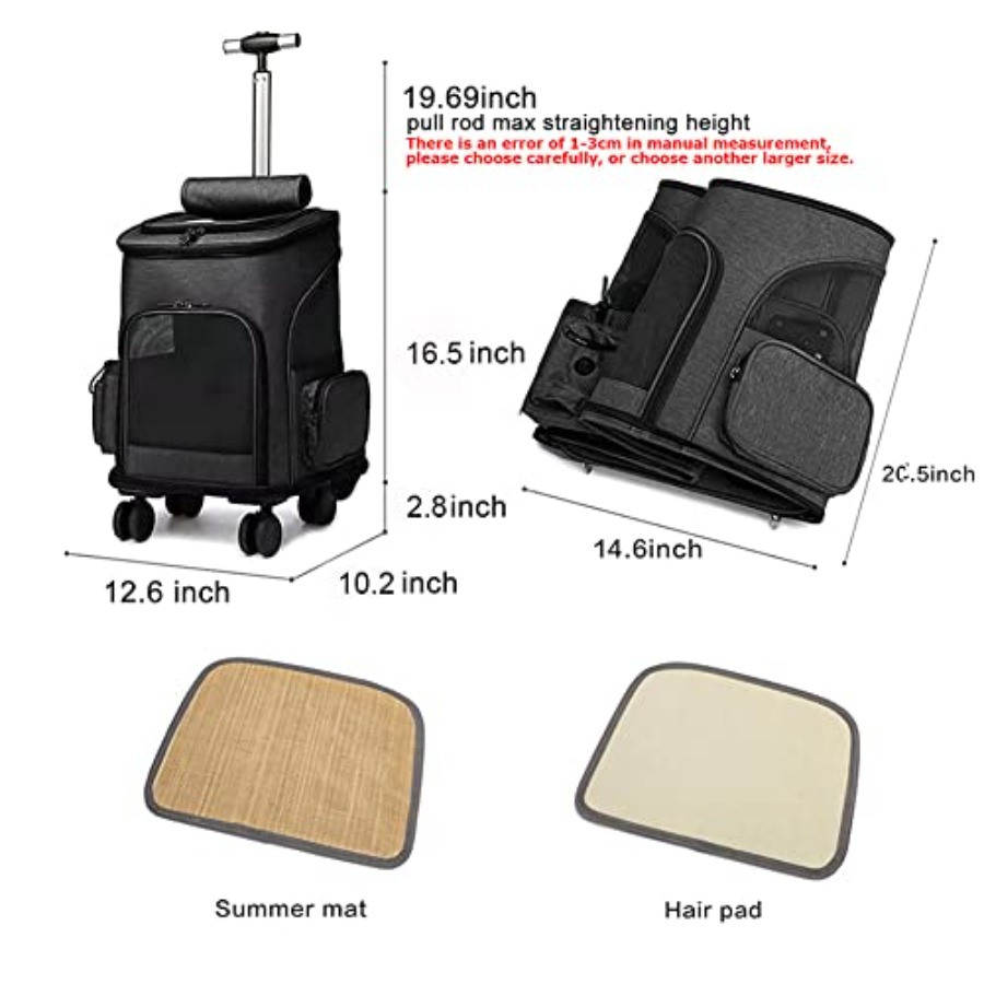 Wheeled Pet Carrier Backpack P - Pet Stroller Carrier recensie en prijs