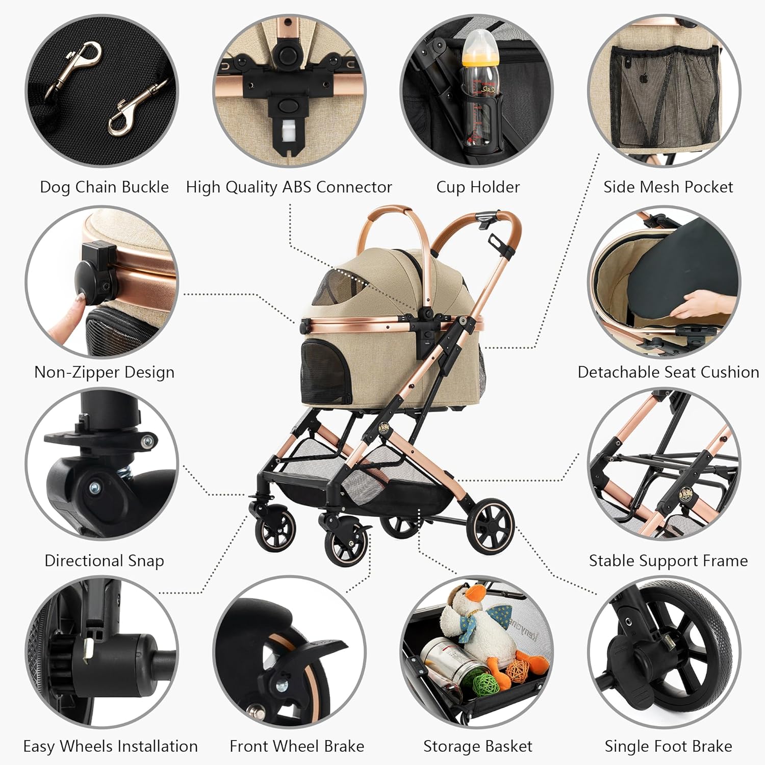 3-in-1 Pet Stroller for Small  - Pet Stroller Carrier recensie en prijs
