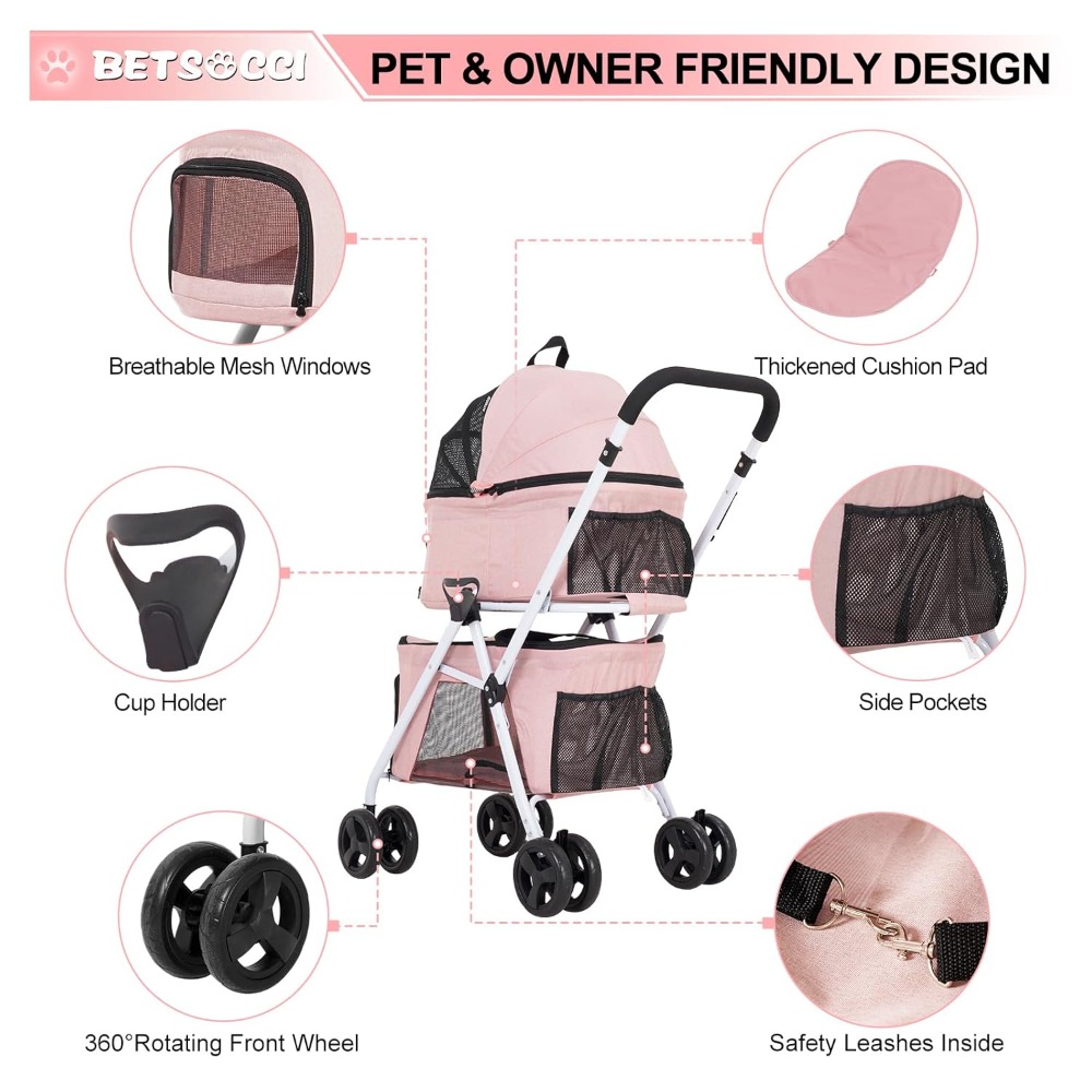 Double Dog Stroller with 2 Det - Pet Stroller Carrier recensie en prijs