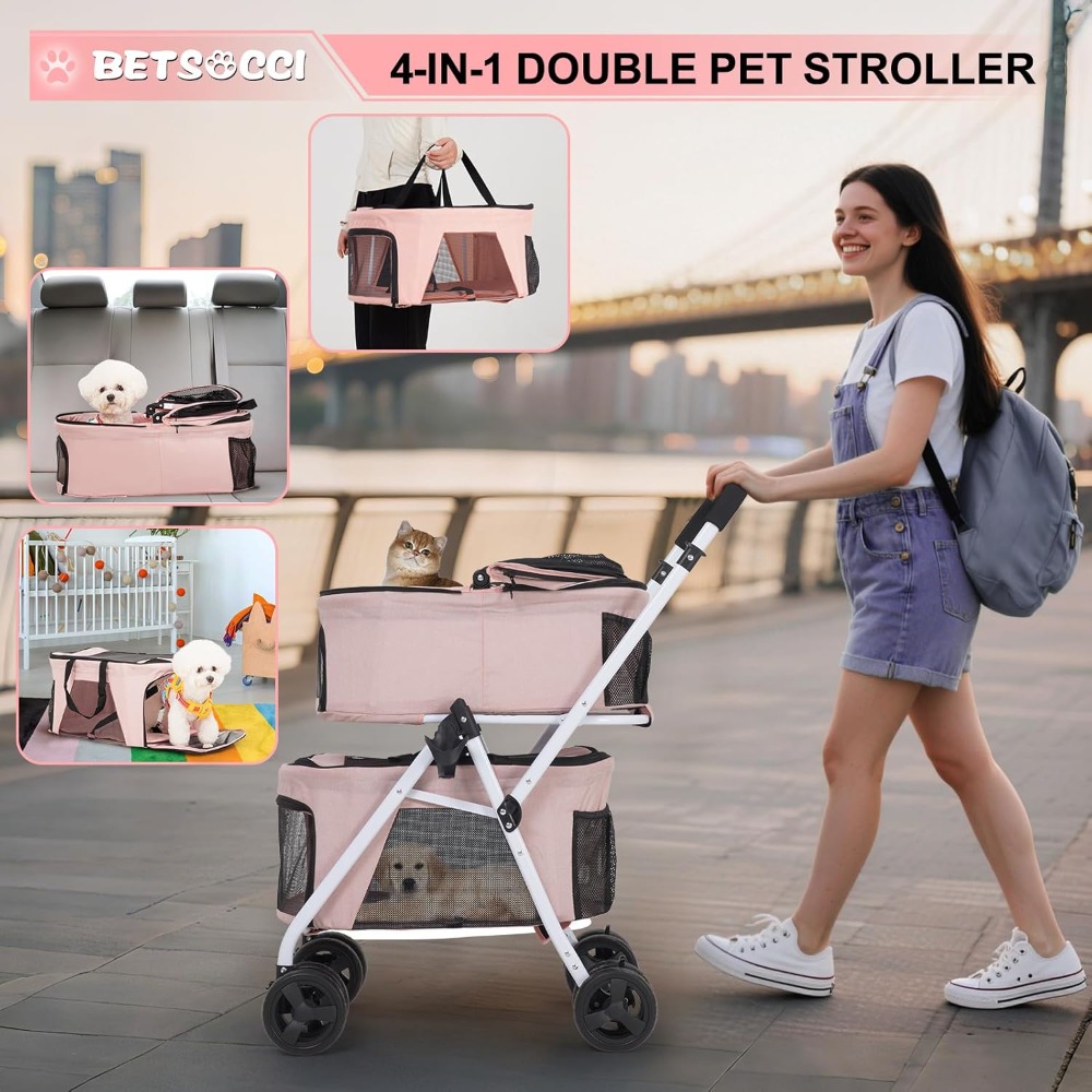 Double Dog Stroller with 2 Det - Pet Stroller Carrier recensie en prijs