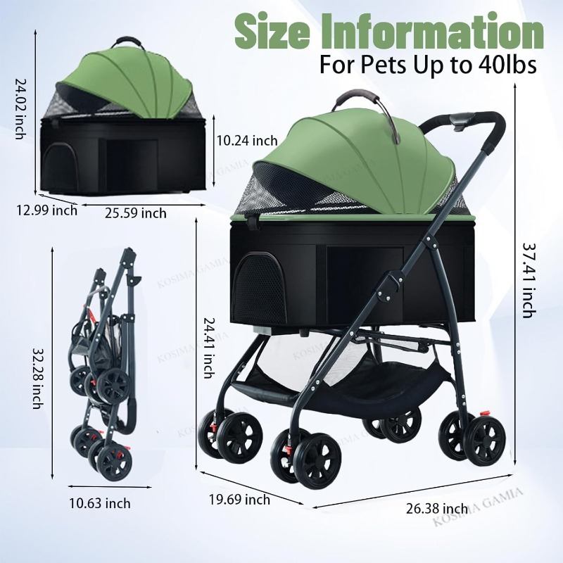 Pet Dog Stroller 3-in-1 Dog Wa - Pet Stroller Carrier recensie en prijs