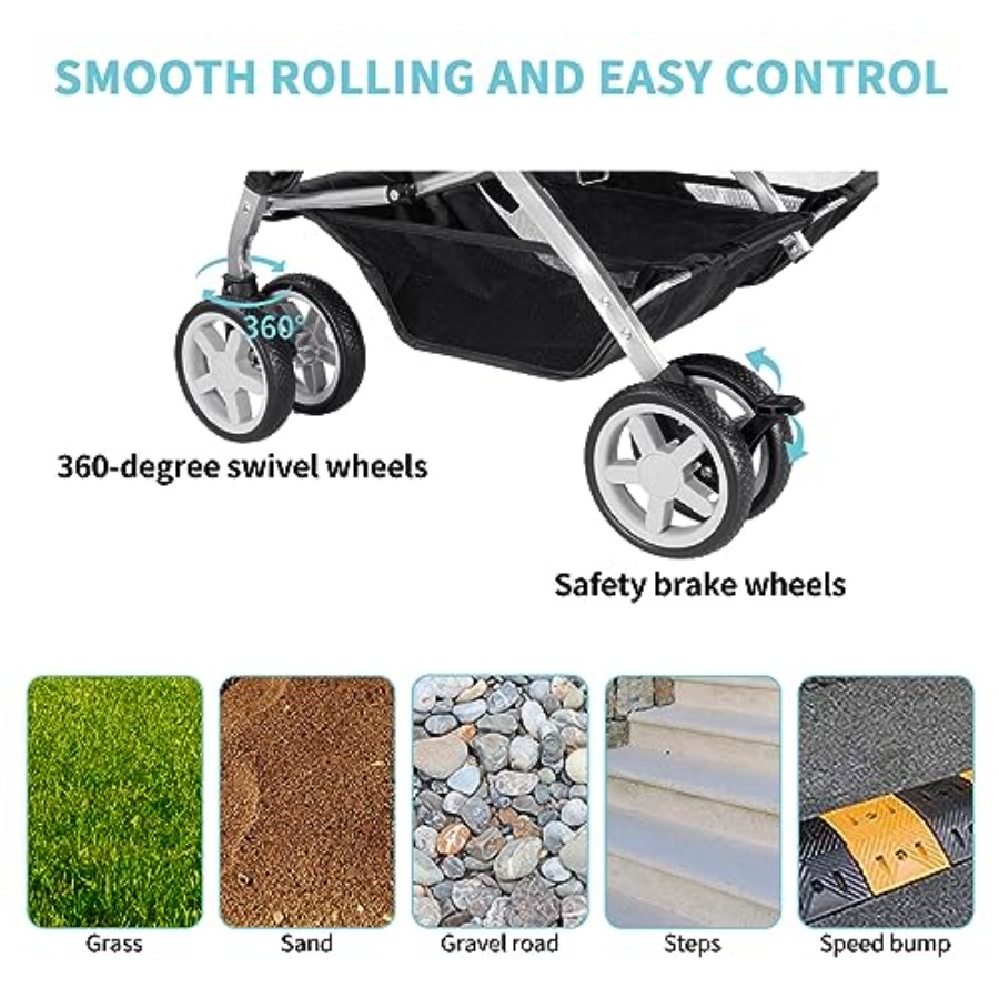 Double Pet Stroller for Outdoo - Pet Stroller Carrier recensie en prijs