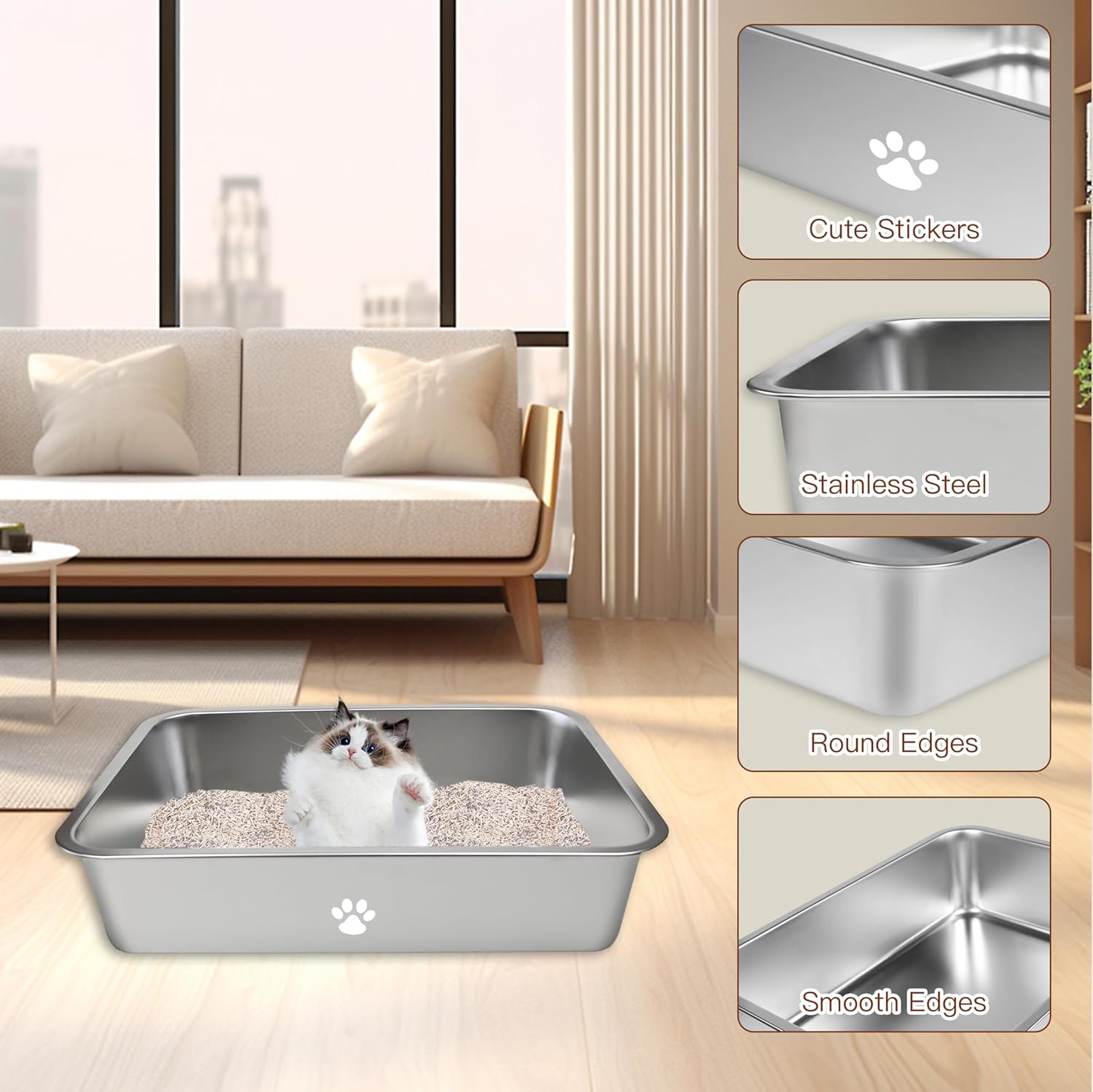 Stainless Steel Cat Litter Box - Pet X Supplies & Tack Grooming recensie en prijs