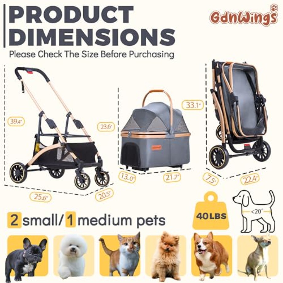 Pet Stroller for Small Dogs: L - Pet Stroller Carrier recensie en prijs
