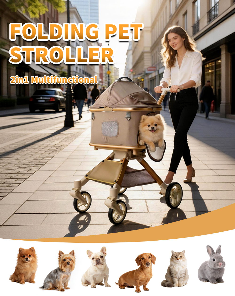 Pet Stroller 4-Wheels for Medi - Pet Stroller Carrier recensie en prijs