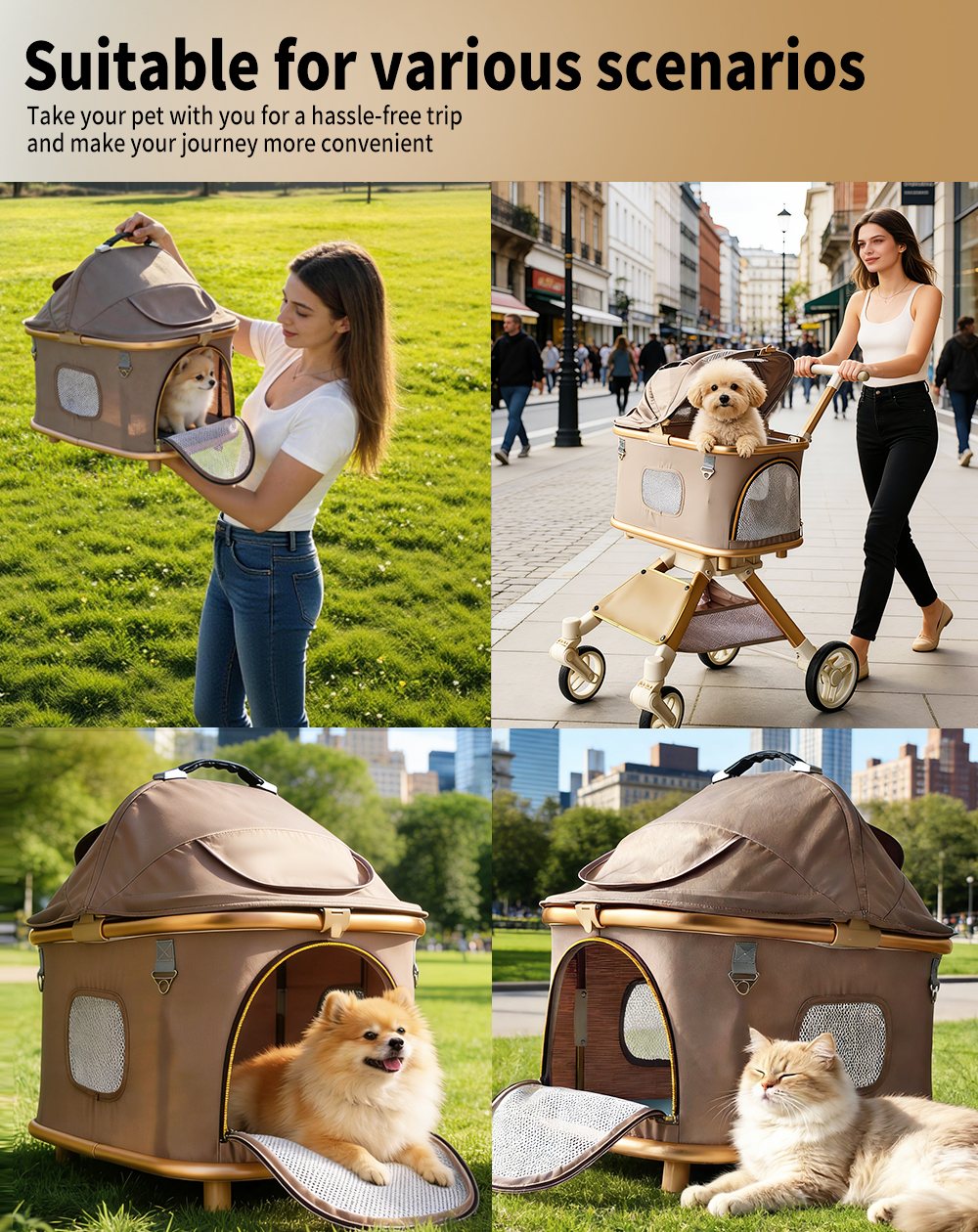 Pet Stroller 4-Wheels for Medi - Pet Stroller Carrier recensie en prijs